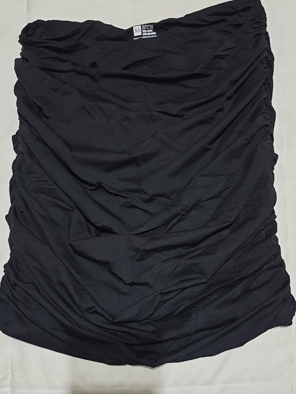 HYFVE Black Ruched Strapless Crop Top